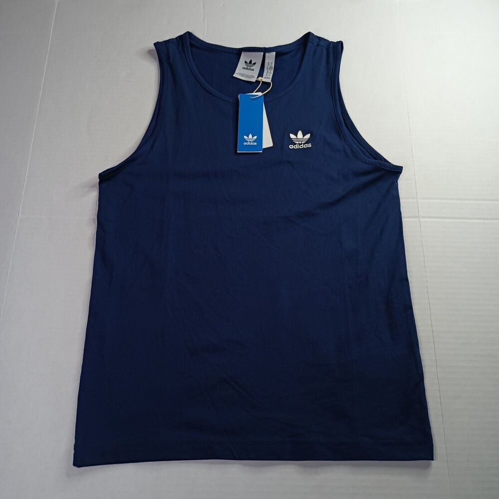 NWT Adidas Trefoil Essentials Tank Top Adidas Blue Men's XS Shirt IM4394